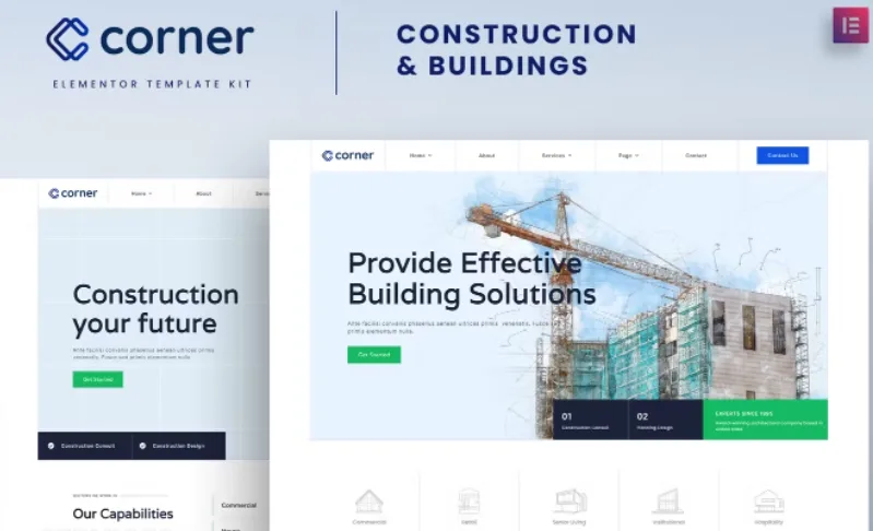 Corner – Construction & Building Elementor Template