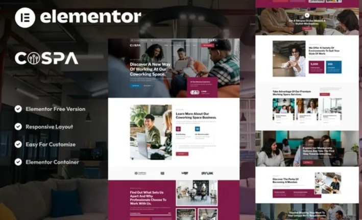 Cospa – Coworking Space & Virtual Office Elementor Template