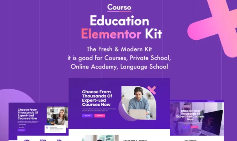 Courso – Online University & Courses Elementor Template