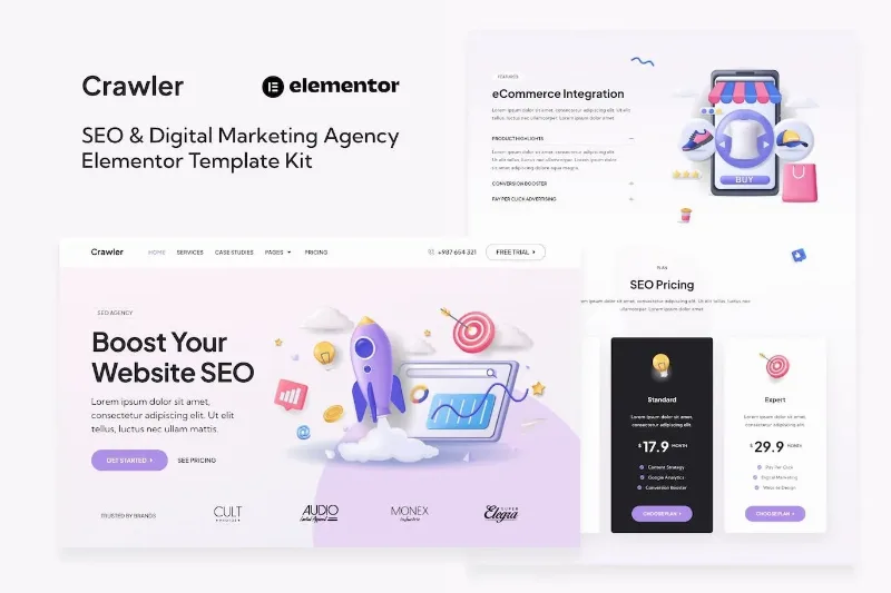 Crawler – SEO & Digital Marketing Agency Elementor Template