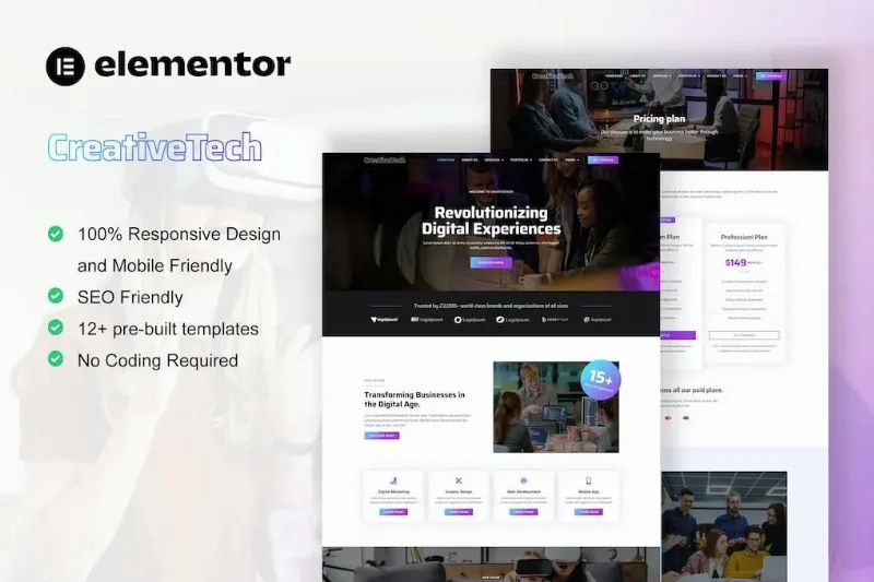 CreativeTech – Digital Marketing Agency Elementor Template