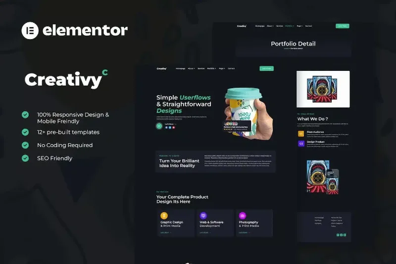 Creativy – Creative Agency & Portfolio Elementor Template Kit