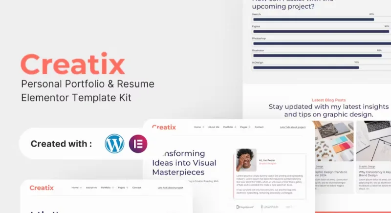 Creatix – Personal Portfolio & Resume Elementor Template