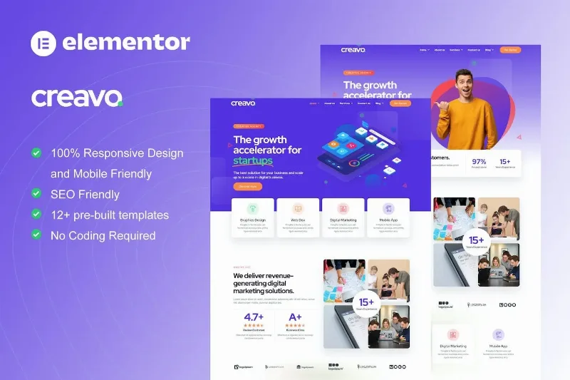 Creavo – Creative Agency & Digital Marketing Elementor Template