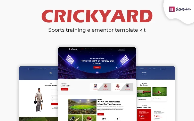 Crickyard – Sport Club Elementor WordPress theme WordPress Theme