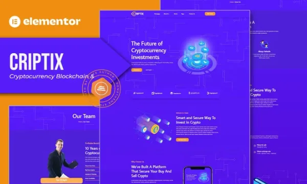 Criptix – Cryptocurrency Blockchain & Bitcoin Elementor Template