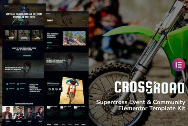 Crossroad – Supercross Event & Community Elementor Template