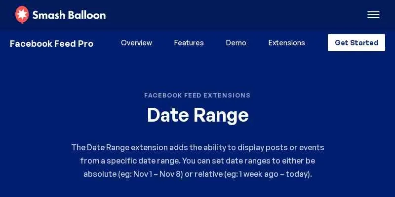 Custom Facebook Feed Pro - Date Range