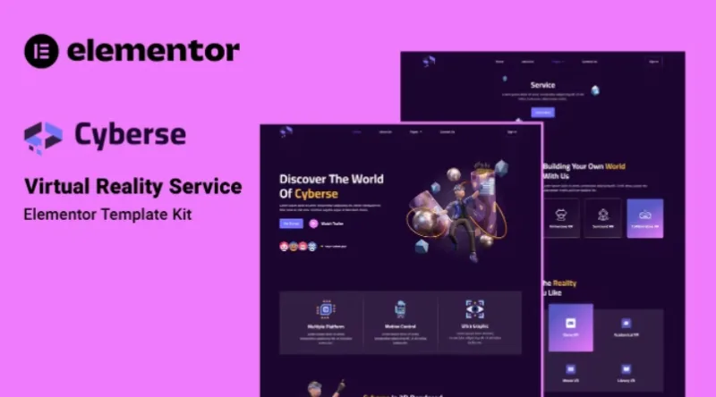Cyberse – Virtual Reality Service Elementor Template