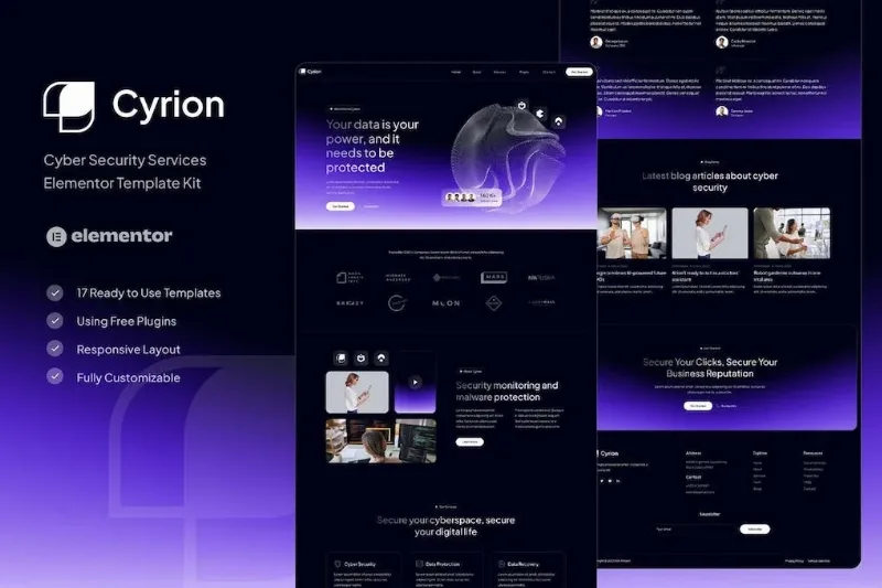 Cyrion – Cyber Security Services Elementor Template