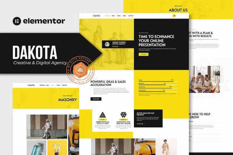 Dakota – Creative & Digital Agency Elementor Template