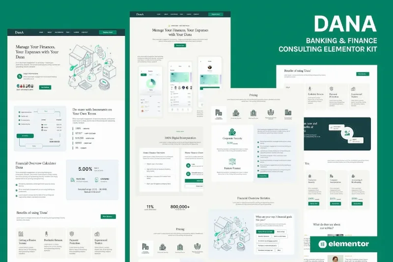 Dana – Banking and Finance Consulting Elementor Template