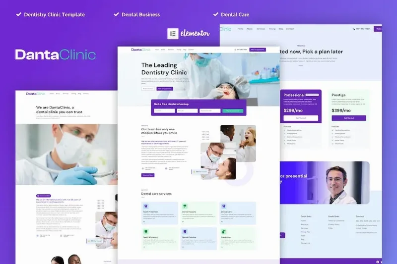 Danta Clinic – Dentist & Dental Clinic Elementor Pro Template