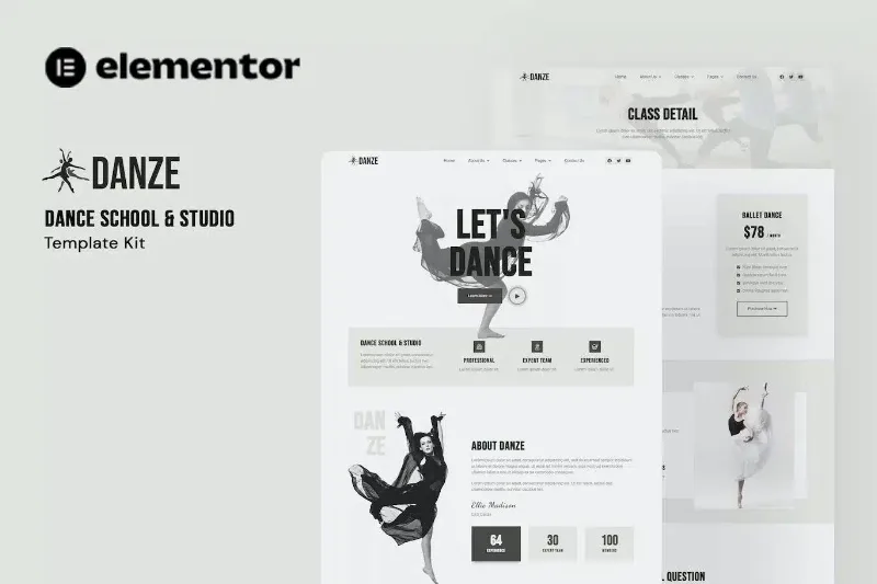 Danze – Dance Studio School Elementor Template Kit