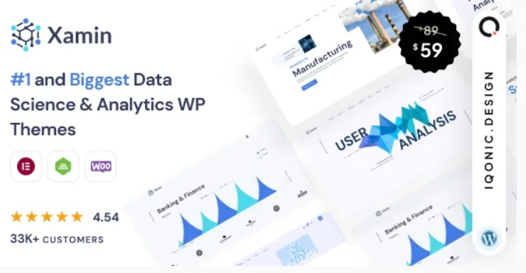 – Data Science & Analytics SaaS WordPress Theme Xamin