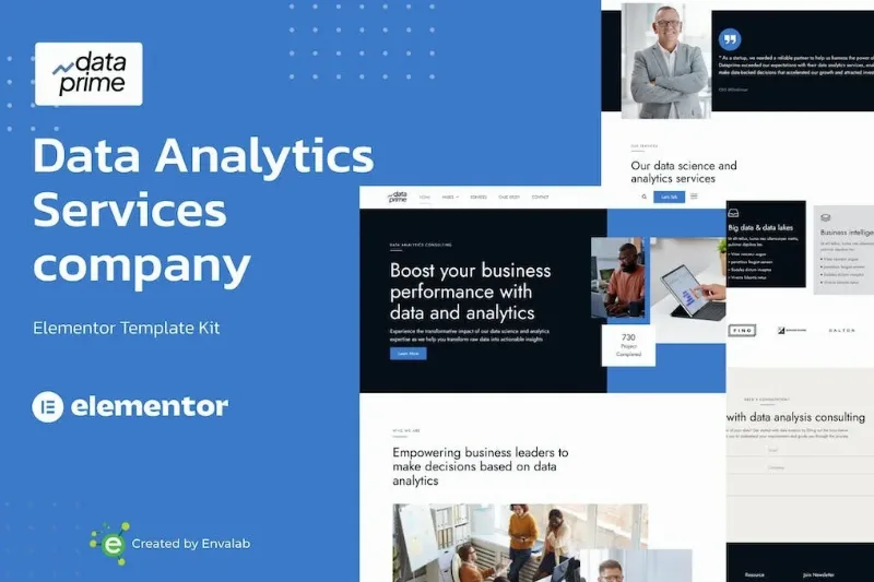 Dataprime – Data Analytics Services Elementor Template