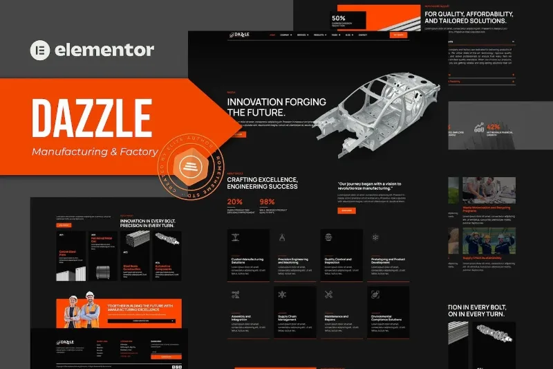 Dazzle – Manufacturing & Factory Elementor Pro template