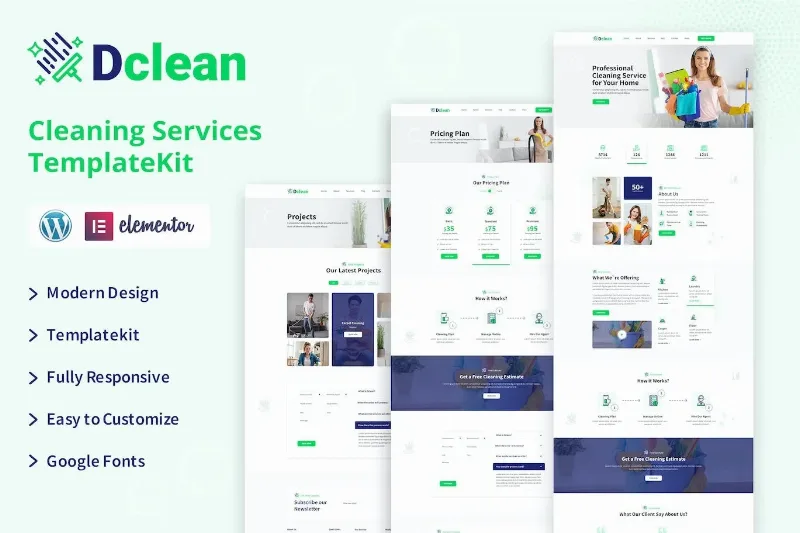 Dclean | Cleaning Services Elementor Template