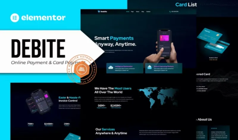 Debite – Card Payment & Online Payment Elementor Template