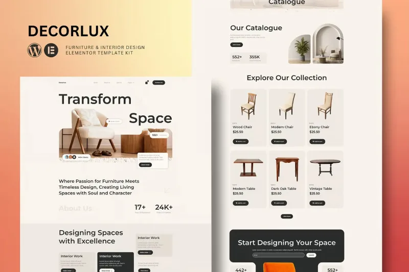 Decorlux - Interior Design Elementor Template Kit