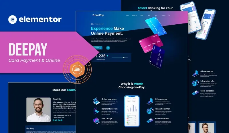 DeePay – Card Payment & Online Banking Elementor Template