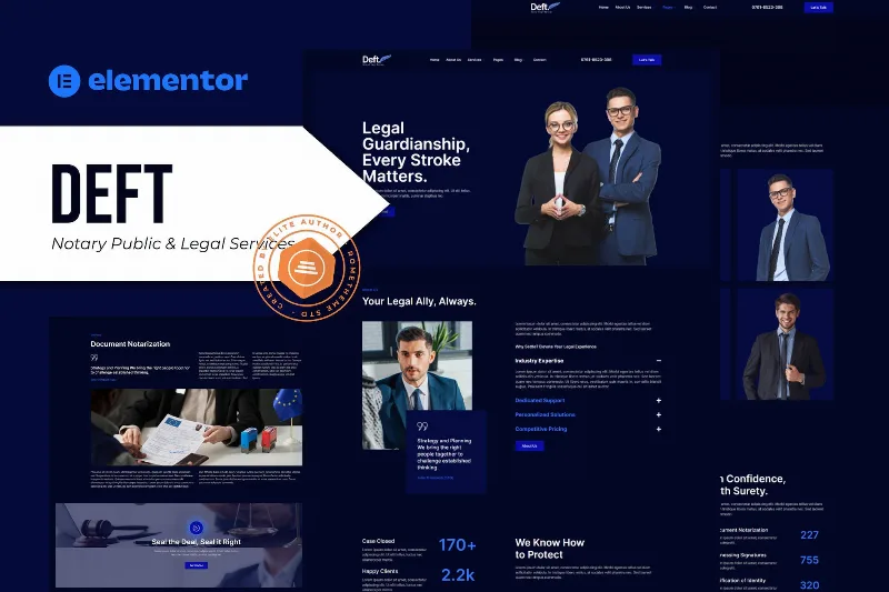 Deft – Notary Public & Legal Services Elementor Template