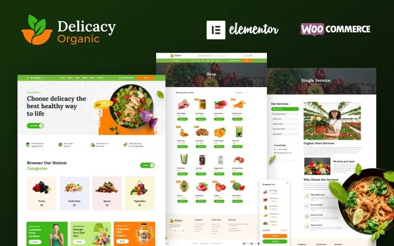 Delicacy – Organic & Food Store Elementor WordPress Theme