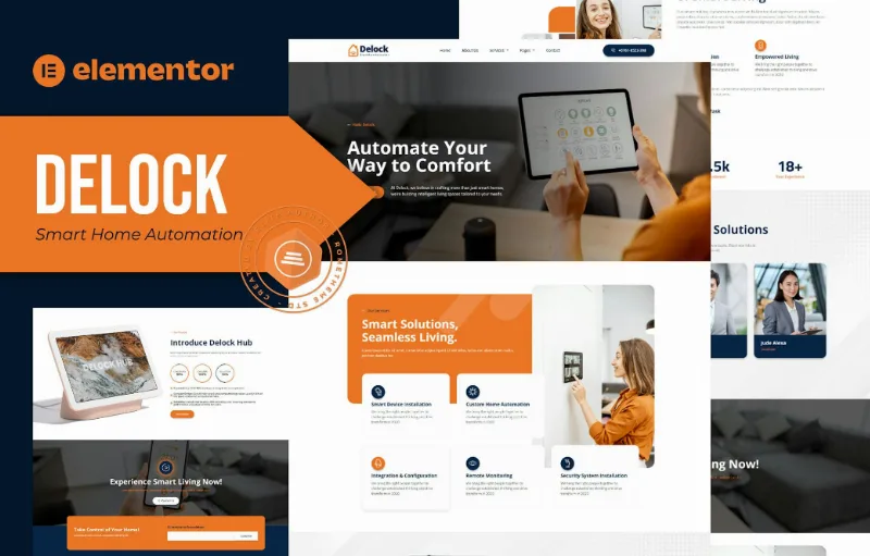 Delock – Smart Home Automation Elementor Template