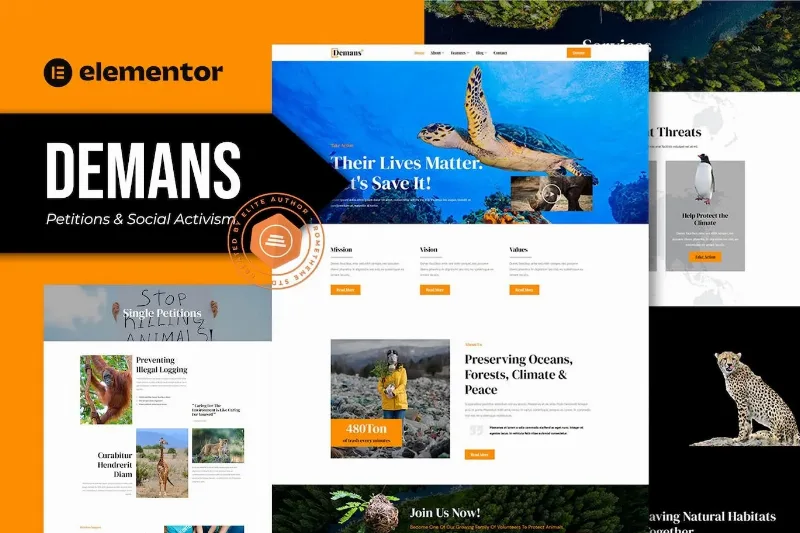 Demans – Petitions & Social Activism Elementor Pro Template