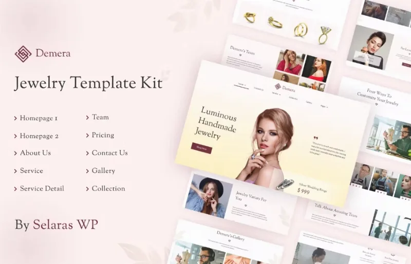 Demera – Jewelry Manufacturer & Store Elementor Template
