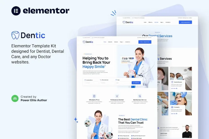 Dentic – Dentist & Dental Clinic Elementor Template