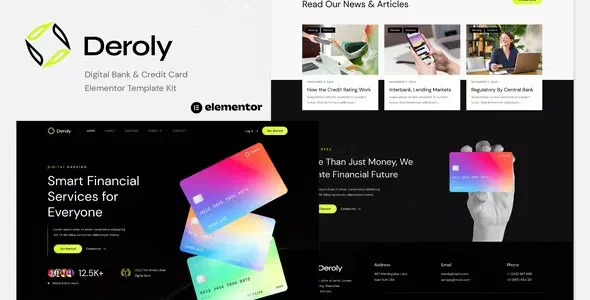 Deroly Bank Elementor Template Kit