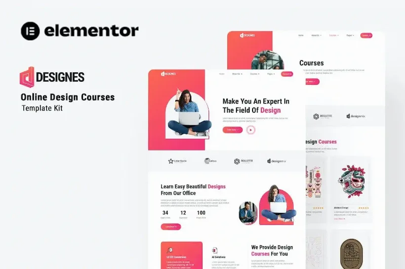 Designes – Online Design Course Elementor Template Kit