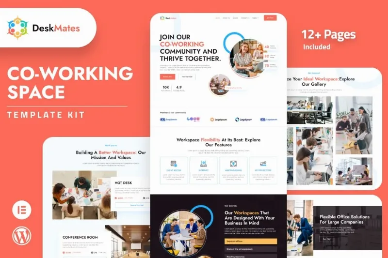 Deskmates – Coworking Space Elementor Template