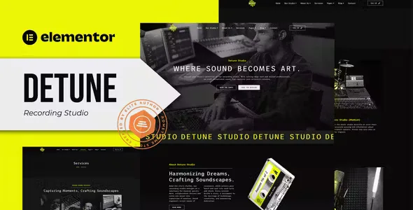Detune Recording Studio Elementor Template Kit