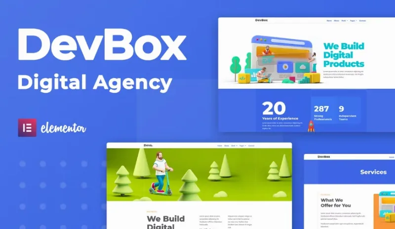 DevBox — Creative Digital Agency Elementor Template