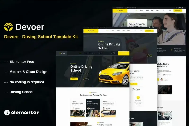 Devore – Driving School Elementor Template Kit