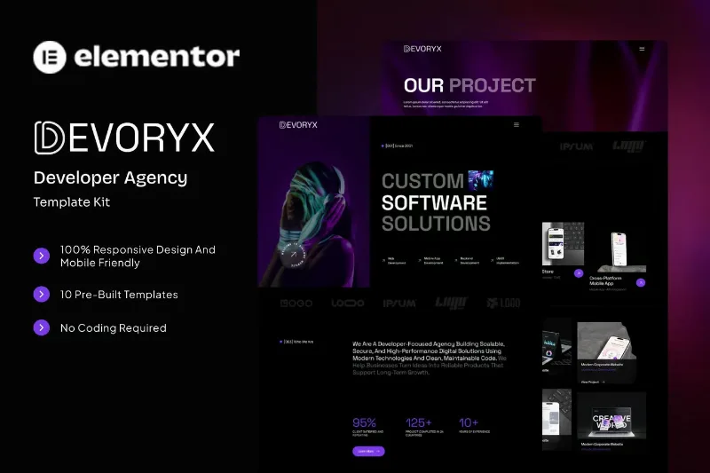 Devoryx - Developer Agency Elementor Template Kit