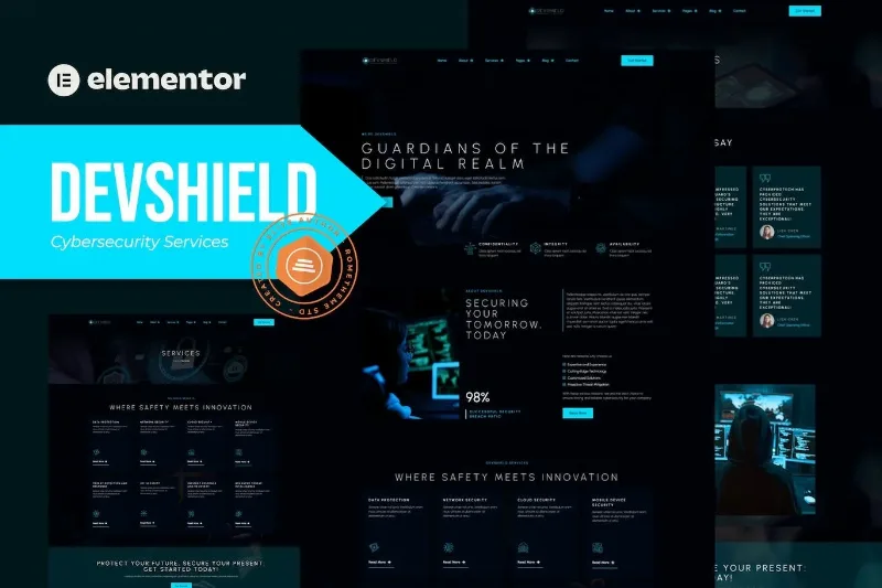 Devshield – Cybersecurity Services Elementor Pro Template