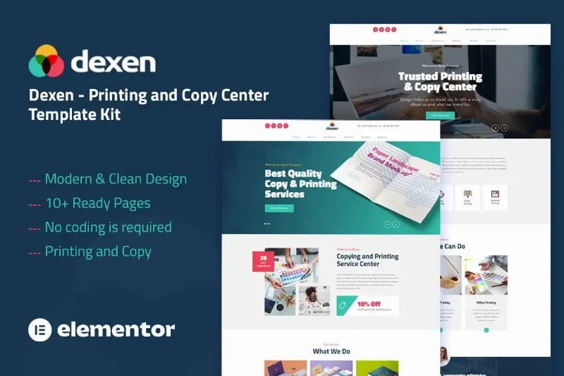 Dexen – Printing & Copy Center Elementor Template
