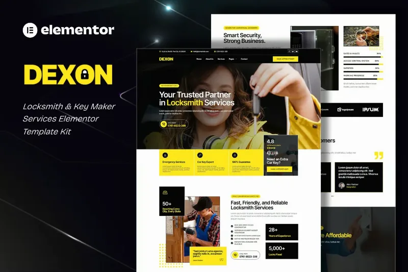 Dexon - Locksmith & Key Maker Services Elementor Template Kit