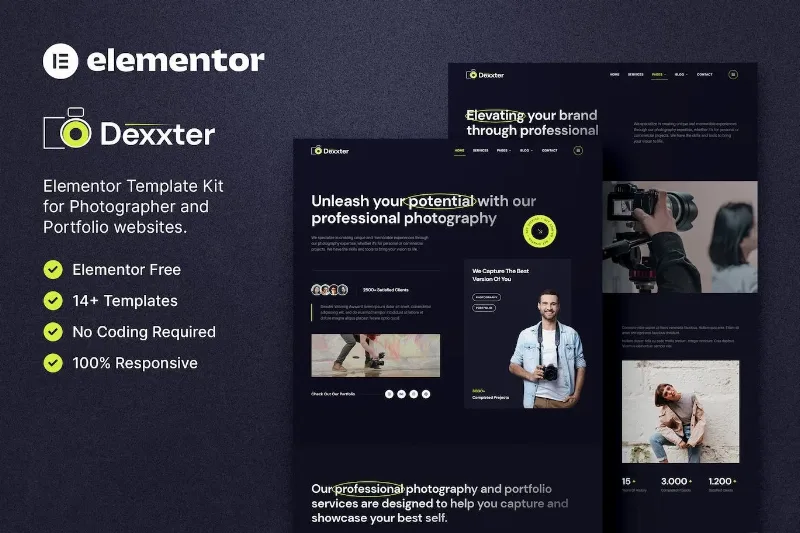 Dexxter – Photography & Portfolio Elementor Template