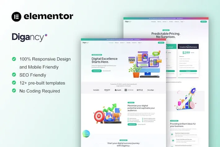 Digancy – Digital Agency Elementor Template
