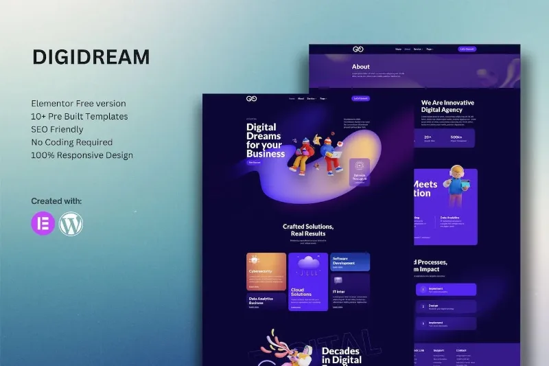 Digidream – IT Solutions Company Elementor Template