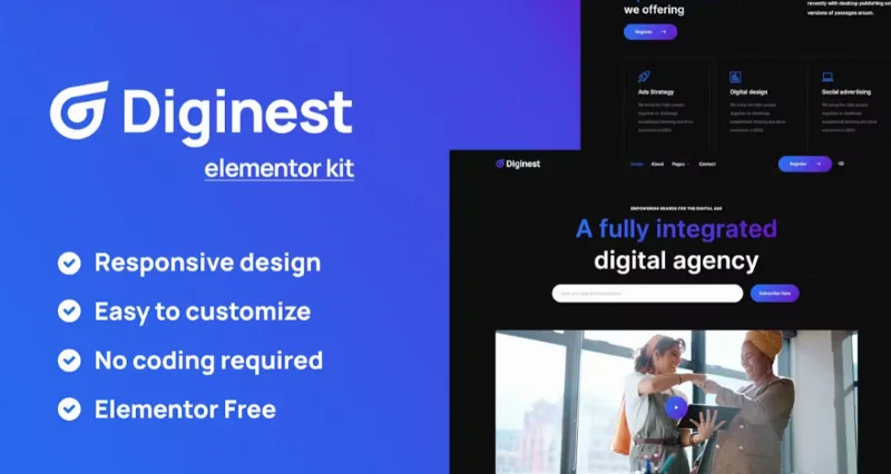 Diginest – Digital Agency Services Elementor Template