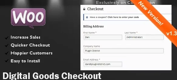 Digital Goods for WooCommerce Checkout Pro
