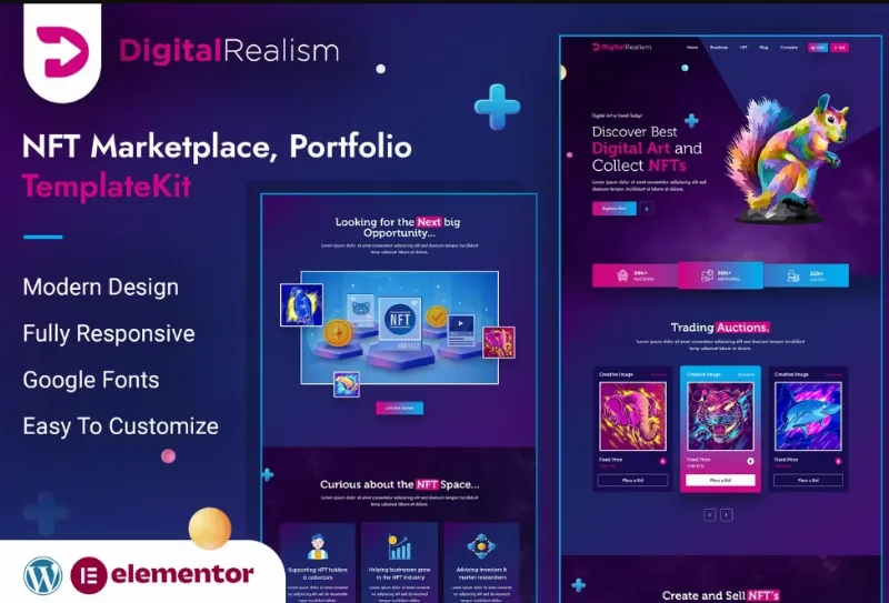 Digital Realism | NFT Elementor Template