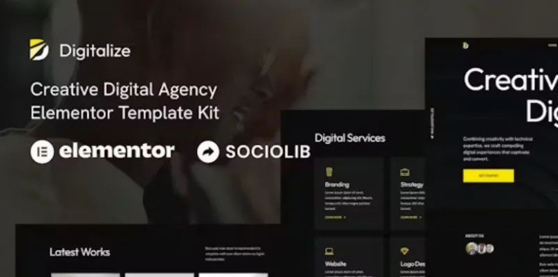 Digitalize – Creative Digital Agency & Portfolios Elementor Template
