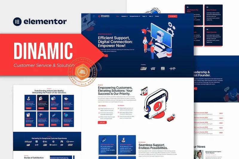 Dinamic – Customer Service & Solution Elementor Pro Template