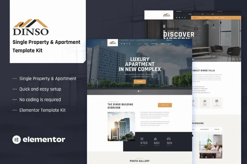 Dinso – Single Property & Apartment Elementor Template